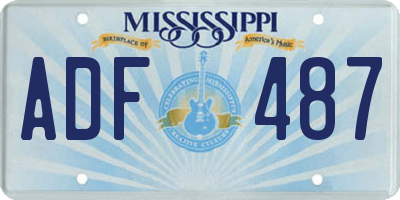 MS license plate ADF487