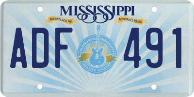MS license plate ADF491