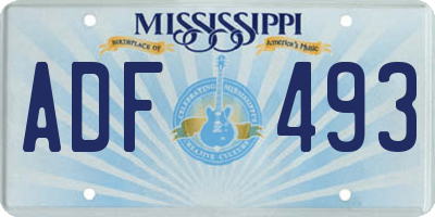 MS license plate ADF493