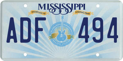 MS license plate ADF494