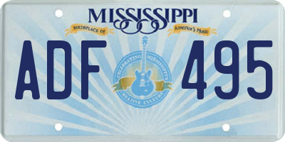 MS license plate ADF495