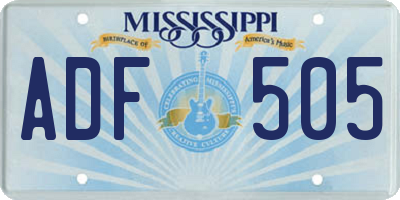 MS license plate ADF505