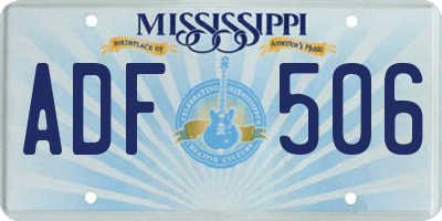 MS license plate ADF506