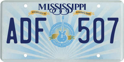 MS license plate ADF507