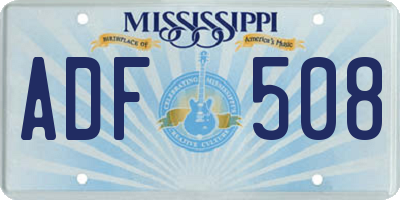 MS license plate ADF508