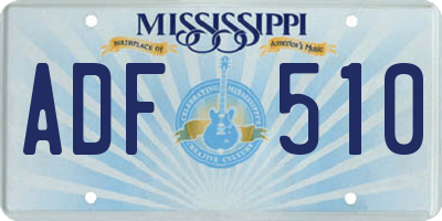 MS license plate ADF510