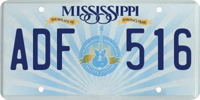MS license plate ADF516