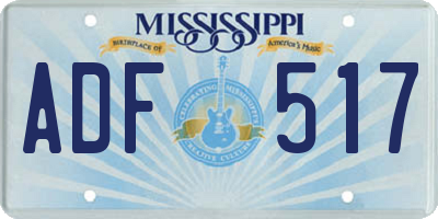 MS license plate ADF517