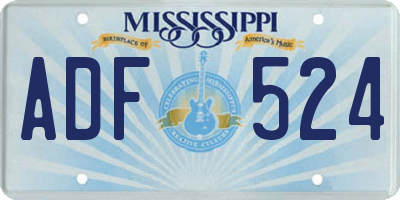 MS license plate ADF524