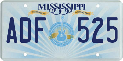 MS license plate ADF525