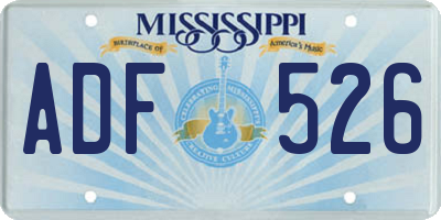 MS license plate ADF526