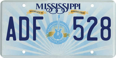 MS license plate ADF528