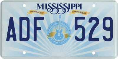 MS license plate ADF529