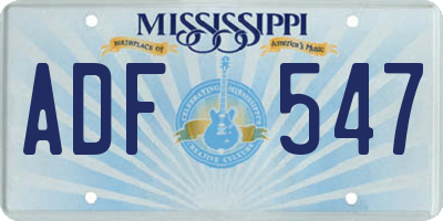MS license plate ADF547