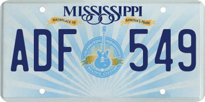 MS license plate ADF549