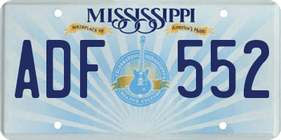 MS license plate ADF552