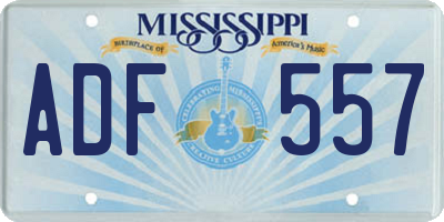 MS license plate ADF557