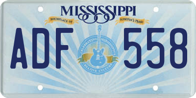 MS license plate ADF558