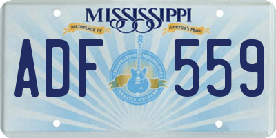 MS license plate ADF559