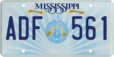 MS license plate ADF561