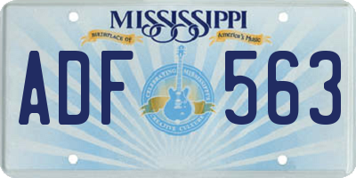 MS license plate ADF563