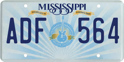MS license plate ADF564