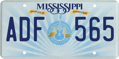 MS license plate ADF565