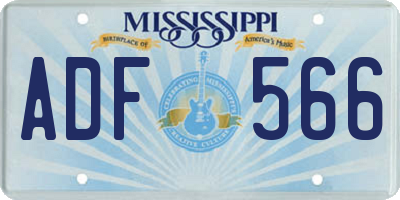 MS license plate ADF566