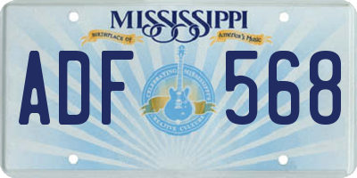 MS license plate ADF568