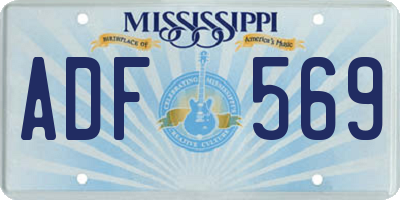 MS license plate ADF569