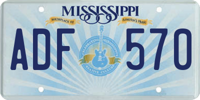 MS license plate ADF570