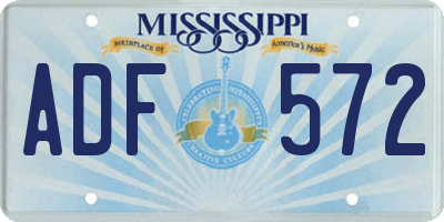 MS license plate ADF572