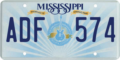 MS license plate ADF574