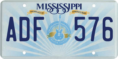 MS license plate ADF576