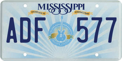 MS license plate ADF577