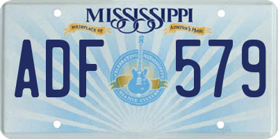 MS license plate ADF579