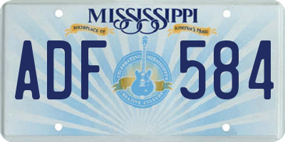 MS license plate ADF584