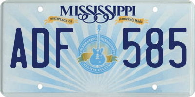 MS license plate ADF585