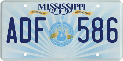 MS license plate ADF586