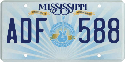 MS license plate ADF588