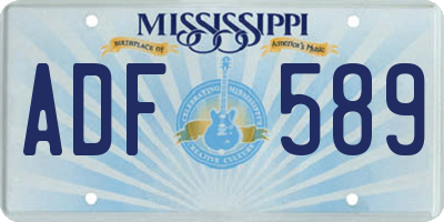 MS license plate ADF589