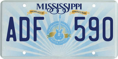 MS license plate ADF590
