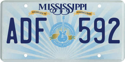 MS license plate ADF592