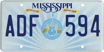 MS license plate ADF594