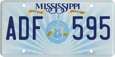 MS license plate ADF595