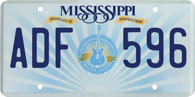 MS license plate ADF596