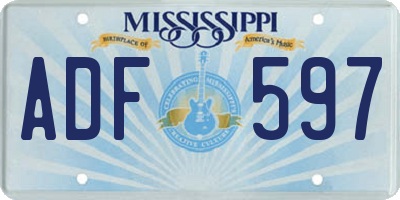 MS license plate ADF597