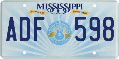 MS license plate ADF598