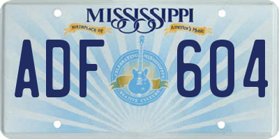 MS license plate ADF604