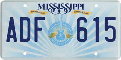 MS license plate ADF615